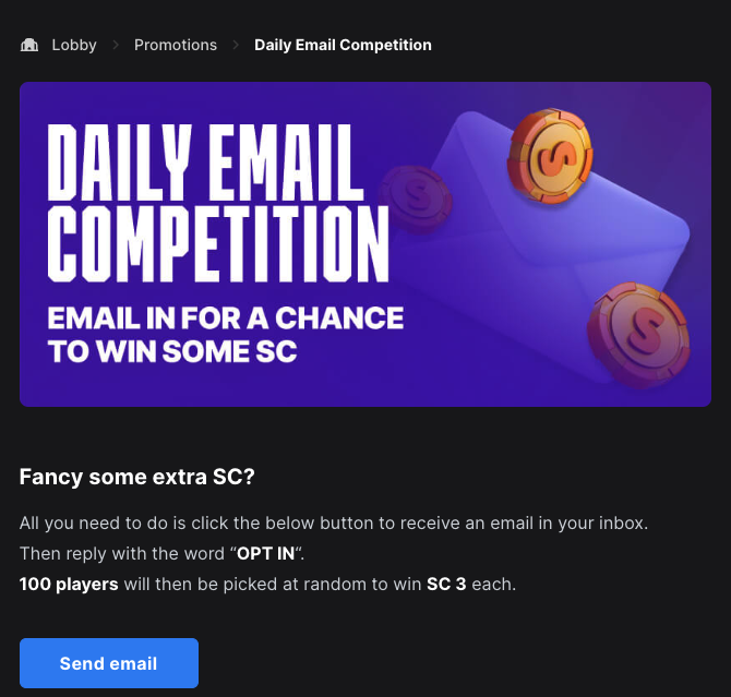 Daily Email Competitions
