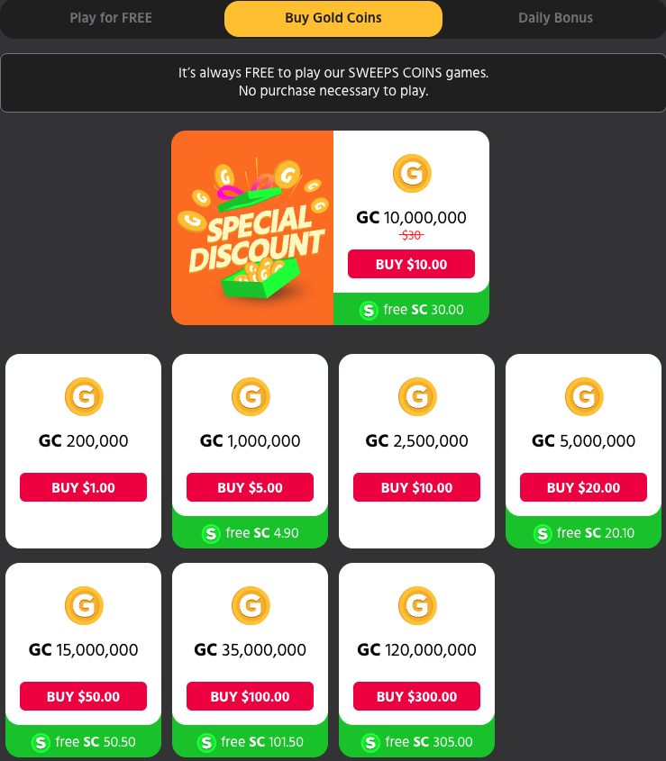 Gold Coin Packages