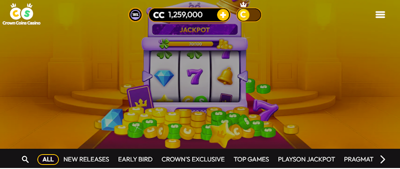 Crown Coins Casino homepage